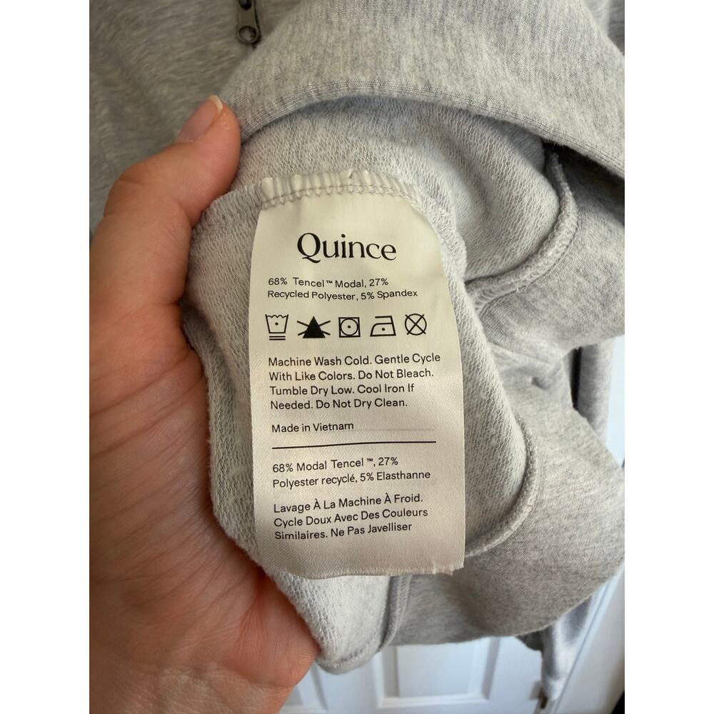 Quince SuperSoft Fleece Half Zip Heather Grey Size S Small - Picture 6 of 7